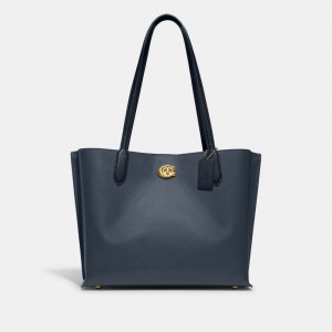 Black Women's COACH Willow Tote Bags | South Africa-2514069
